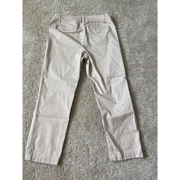 Talbots Women's Cotton Size 12 The Perfect Chino Pants Beige Light Khaki Career - Picture 2 of 9